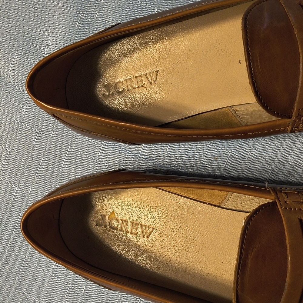 J. Crew Women's Tan Leather Slip-On Loafers Size 9 Women's - Picture 4 of 5